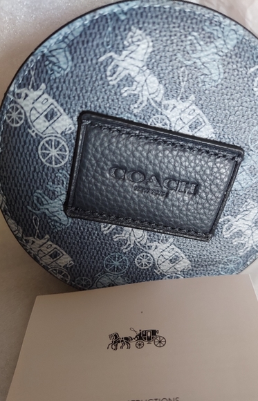 Leather...Coach Round Hybrid Carriage Print - Picture 2 of 9